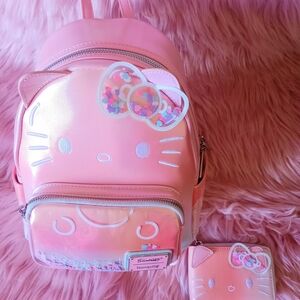 Hello Kitty 50th Anniversary Pink Backpack and Wallet Set